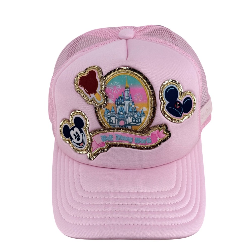 Disney Parks Stoney Clover Lane Pink Trucker Hat Walt Disney World Castle Mickey
